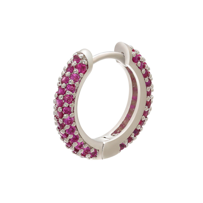 Venta al por mayor Pendientes Latón Colorido Pendientes redondos Mujer Luz Lujo OLY-ES-BJ002